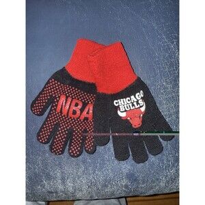 Chicago Bulls NBA Basketball Vintage KIDS OSFA Winter Sports Gloves Mittens NEW